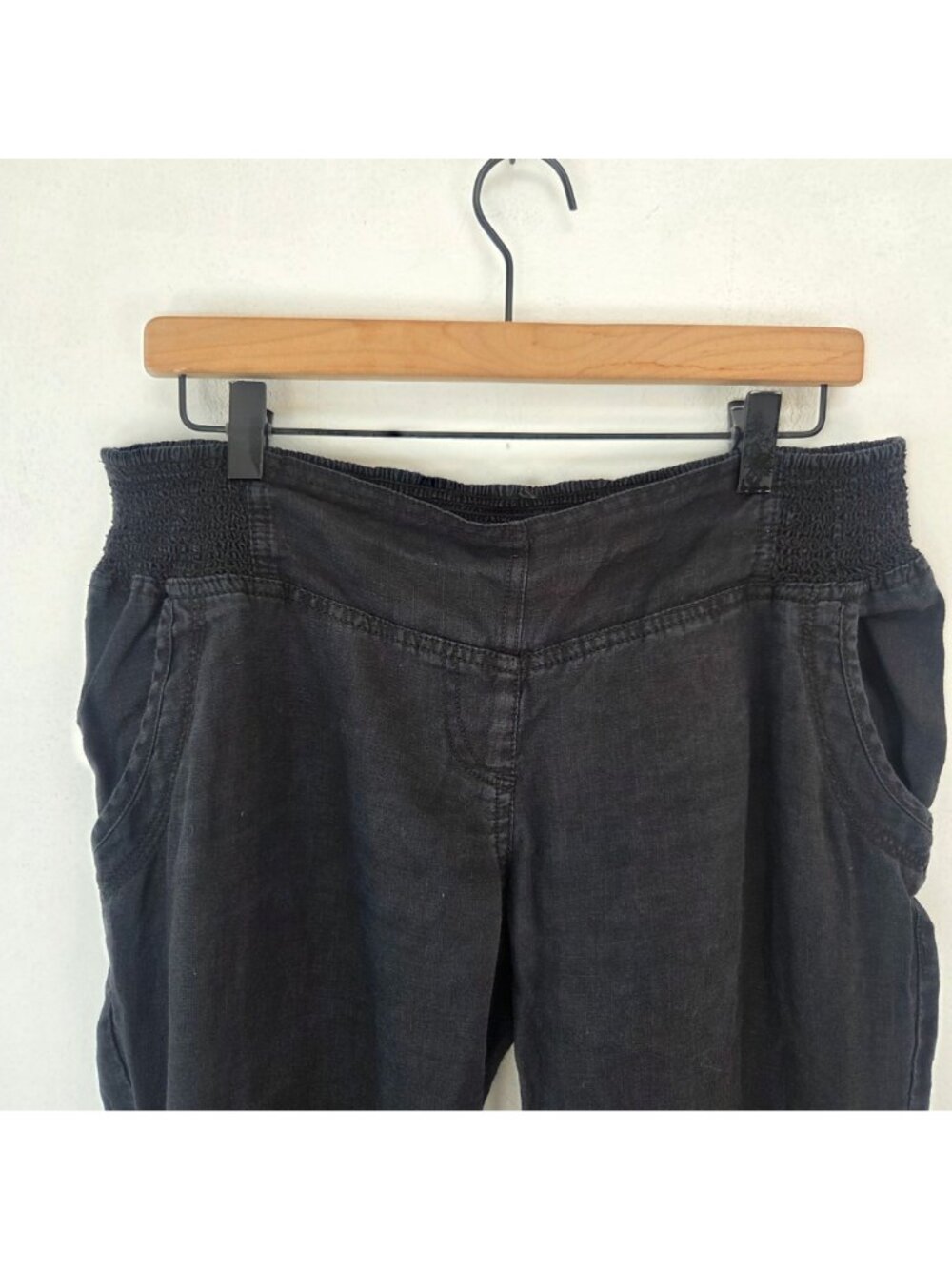 BUNDLE (2) Motherhood Maternity 100% Linen Pants Elastic Pull-On Size M - Picture 12 of 16
